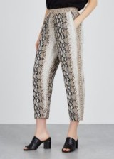 JOIE Ceylon python-print chiffon trousers – cropped snake-print pants