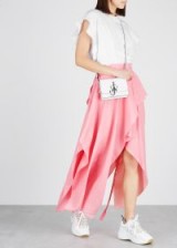 JW ANDERSON Pink brushed twill wrap skirt ~ layered asymmetric skirts