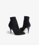 KAREN MILLEN Knitted Sock Boots in Black ~ ribbed ankle boots