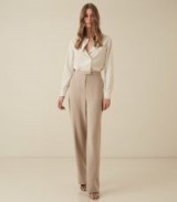 REISS KORA UTILITY DETAILED WIDE LEG JUMPSUIT NEUTRAL ~ chic utilitarian clothing