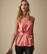 REISS LEANDRA HALTER NECK TOP CORAL ~ luxe halterneck tops