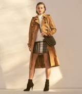 KAREN MILLEN Leather Trench Coat in Tan ~ every day luxe