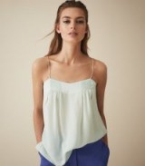 LOIS SILK PLEAT DETAIL CAMI AQUA ~ luxe camisole ~ essential feminine style