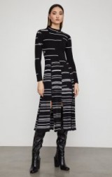 BCBGMAXAZRIA Mixed Stitch Sweater Dress in Black Combo ~ BCBG Max Azria clothing ~ chic monochrome