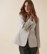 REISS NEYA JACKET TEXTURED TAILORED BLAZER ICE BLUE ~ pale single breasted jacket