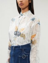 SEE BY CHLOE Butterfly-print voile shirt ~ feminine prints