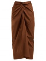 MAX MARA Tacito skirt ~ brown front gathered skirts