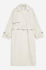 TOPSHOP Trench Coat in Ivory – belted coats