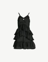 VICTORIA VICTORIA BECKHAM Ruffled tiered woven dress in black – lbd