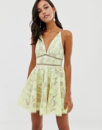 ASOS DESIGN cami prom midi dress with sequin embellishment soft yellow ~ feminine fit and flare