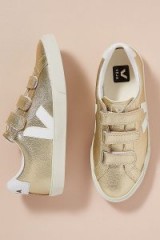 Veja Lock Trainers Gold ~ metallic sneakers ~ sports luxe footwear