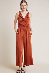 Maeve Enchantment Jumpsuit in copper ~ draped front jumpsuits