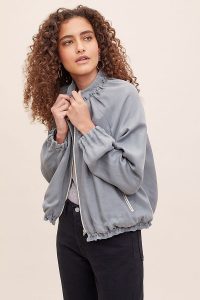 Seen Worn Kept Blouson Jacket ~ stylish gathered trim bomber