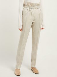 GABRIELA HEARST Beatrice beige paperbag-waist trousers