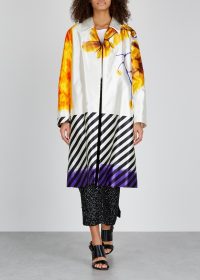 DRIES VAN NOTEN Ramona printed cotton and silk-blend coat / bold mixed prints / floral coats