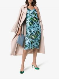 Erdem Vivianne Floral Print Silk Slip Dress in Blue | luxe cami dresses