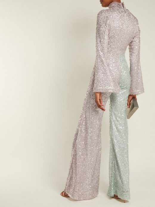 halpern sequin jumpsuit