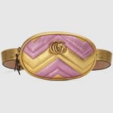 GUCCI GG Marmont matelassé leather belt bag | luxe metallic fanny pack