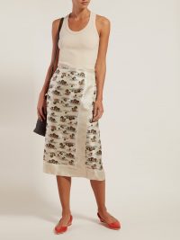 BOTTEGA VENETA Hawaiian-print twill skirt ~ painterly prints