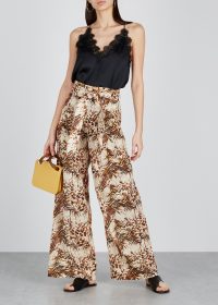 NANUSHKA Maeva animal-print organic cotton trousers in sand