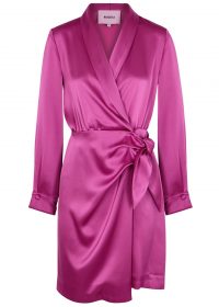 NANUSHKA Siwa fuchsia satin wrap dress ~ deep rich colours