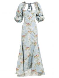 BROCK COLLECTION Olaria floral-print bustier cotton-blend gown in blue ~ romantic event gowns