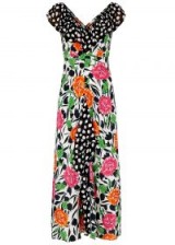 RIXO Antoinette floral-print silk dress / mixed print fashion