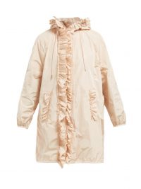 4 MONCLER SIMONE ROCHA Ruffled technical-sateen rain jacket ~ feminine pink mac