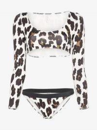 Solid & Striped Leopard Print Colette Top And Stacey Bottoms / animal printed swimwear