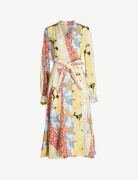 STINE GOYA Reflection printed silk-crepe de chine midi wrap dress in floral wallpaper