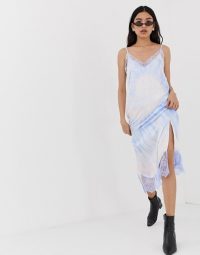 Stradivarius tie dye slip cami dress in blue | festival frocks