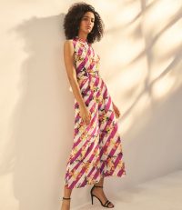 KAREN MILLEN Striped Floral Jumpsuit ~ mixed print jumpsuits