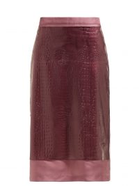 SIES MARJAN Sula crocodile-effect midi skirt in purple ~ overlay skirts