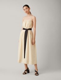 Joseph Tilda Ramie Voile Dress in Pearl ~ skinny strap dresses