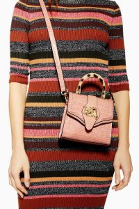 TOPSHOP Twist Snake Cross Body Bag in Nude / small crossbody