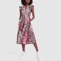 Ulla Johnson ASIS DRESS in Fuschia ~ fuchsia patchwork dress