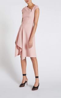 ROLAND MOURET AUGUSTUS DRESS in PALE PINK ~ asymmetric dresses ~ contemporary clothing