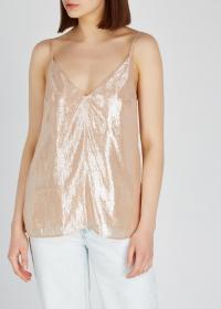 CAMI NYC Olivia lamé prosecco silk-blend cami / shimmering camisole