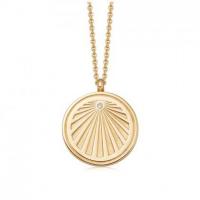 ASTLEY CLARKE Celestial Sunrise Locket Necklace 18 karat gold vermeil / engraved lockets