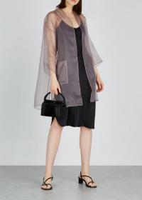 EILEEN FISHER Mauve silk organza kimono ~ luxe sheer jacket