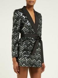 BLAZÉ MILANO Funky Fred zigzag silk-blend blazer mini dress in silver