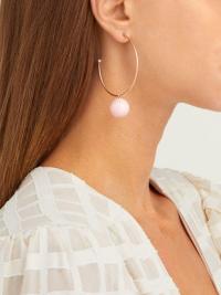 IRENE NEUWIRTH Gumball pink opal & 18kt rose-gold hoop earrings ~ luxe hoops