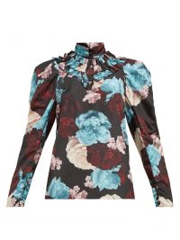 ERDEM Lilia floral-print taffeta blouse ~ Victorian romance