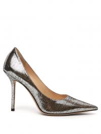 JIMMY CHOO Love 85 silver lamé pumps / metallic courts