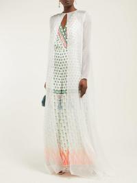 TEMPERLEY LONDON Lullaby silk-chiffon coat in white ~ sheer floaty coats