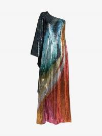 Mary Katrantzou Isole Sequin One Shoulder Maxi Dress / vintage style occasion glamour