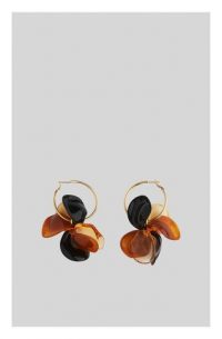 WHISTLES Petal Resin Hoop Earring Brown / Multi