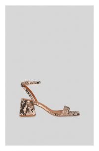 WHISTLES Hale Block Heel Sandal in Snake Print