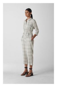 WHISTLES Alphina Check Jumpsuit Grey / Multi