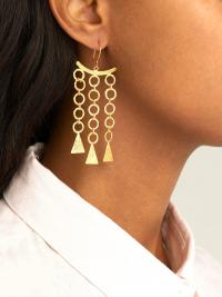 PIPPA SMALL TURQUOISE MOUNTAIN Zeeb triple-drop 18kt gold-plated earrings ~ statement drops